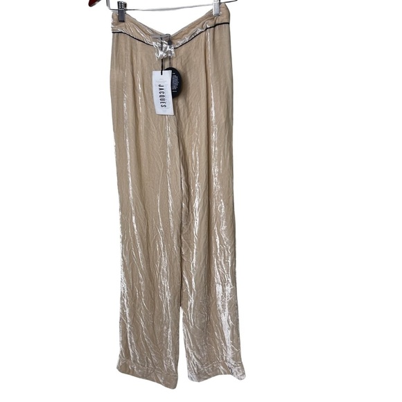 New Sleeping With Jacques VELVET BOTTOM Pants in SAND sz 1 US 4 - Picture 6 of 12
